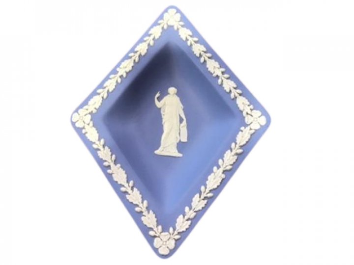 Blue Jasperware diamond shaped dish